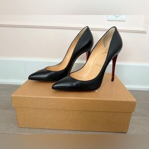 Louboutin Black Pigalles Follies Napa Shiny 100 sz 36